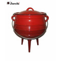 Enamel south africa pot/potjie with stainless steel handle